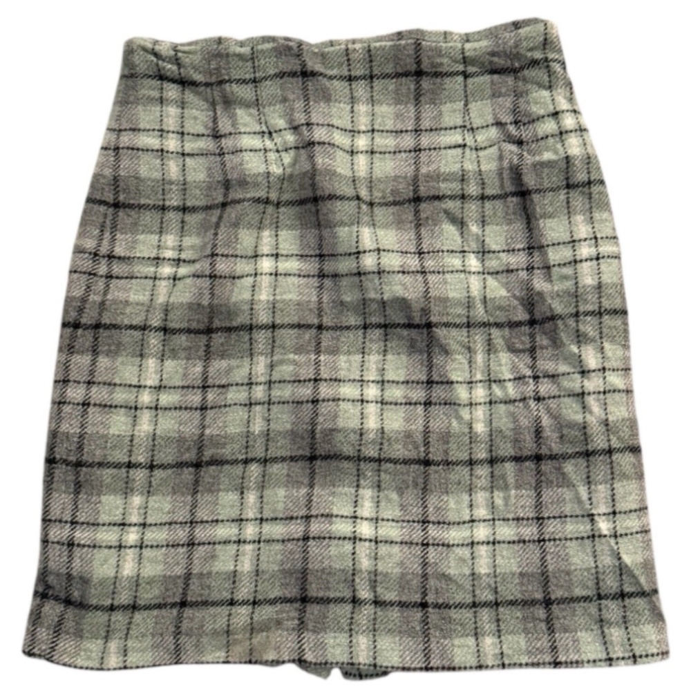 Y2K 90's Clueless Chadwicks Women's Size 8P Petite Wool Green Plaid Tartan Skirt